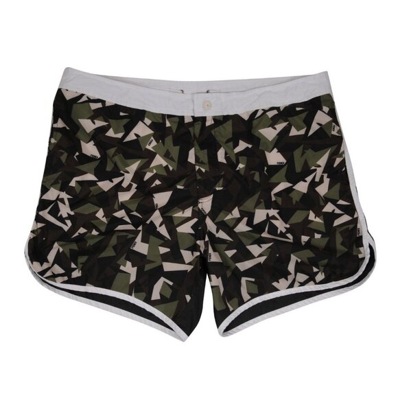 Fendi Mens Big Bugs Boxer Swim Trunks Large IT 52 XL Green Brown Camo Shorts - Picture 1 of 10